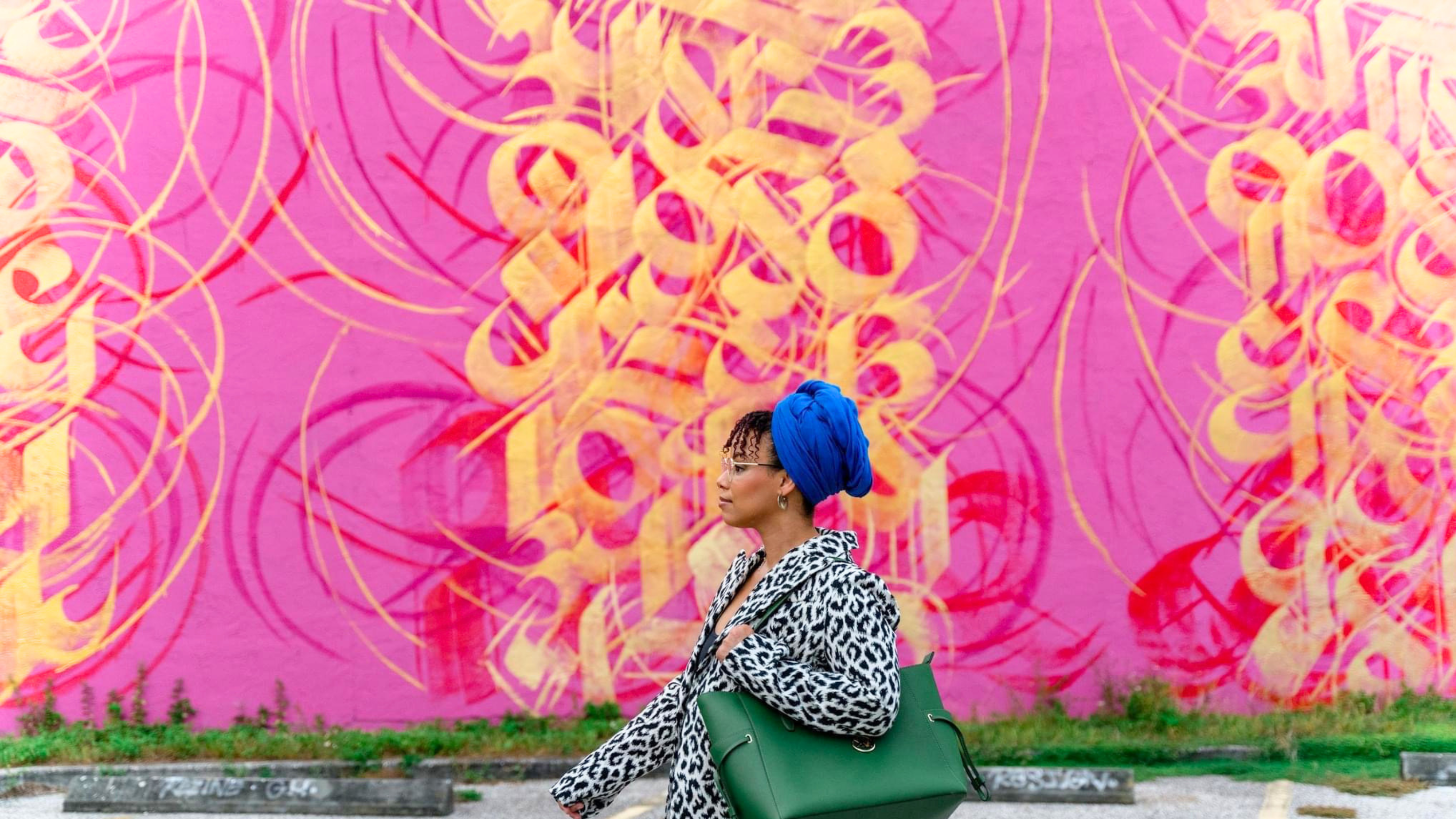 Jennifer Garcia — pink mural brand portrait